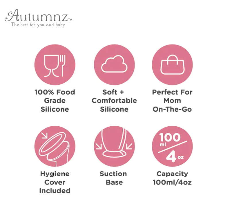 autumnz silocone breastmilk collector with suction and cover 母乳集乳罐收集瓶